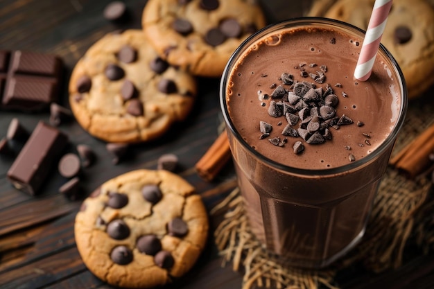 Milkshake al cioccolato con biscotti al cioccolate