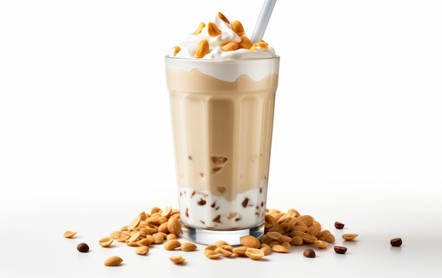 Milkshake al cioccolato decadente con panna montata e schegge di cioccolata