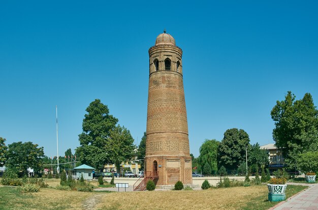 Minareto di Uzgen, regione di Osh, Kirghizistan.