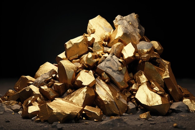 Minerale d'oro in pila Generative AI