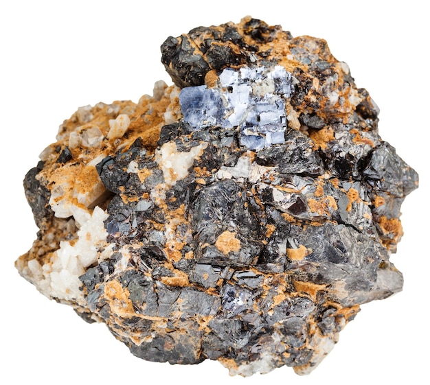 Minerali di Galena e Sphalerite su roccia dolomitica