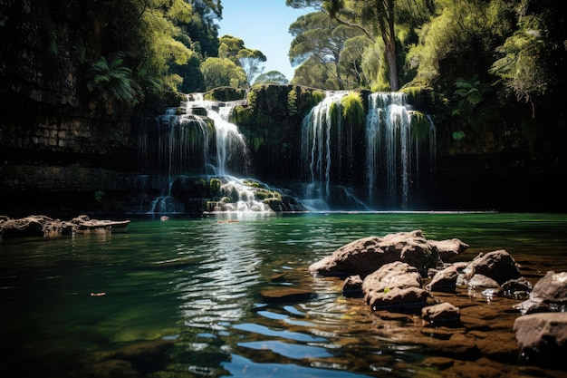 mini cascata con piscina naturale