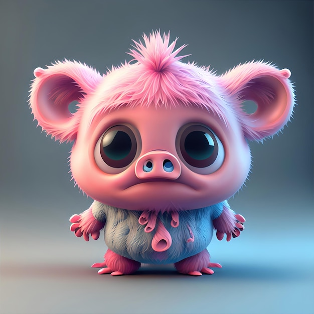 Mini piggy foto in stile pixar 3d