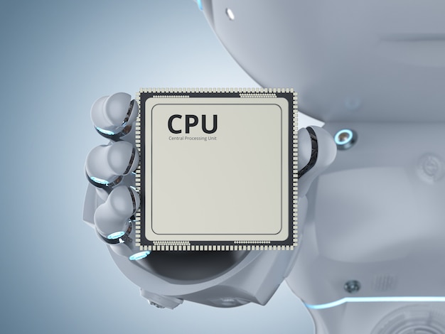 Mini robot di rendering 3D con chip cpu