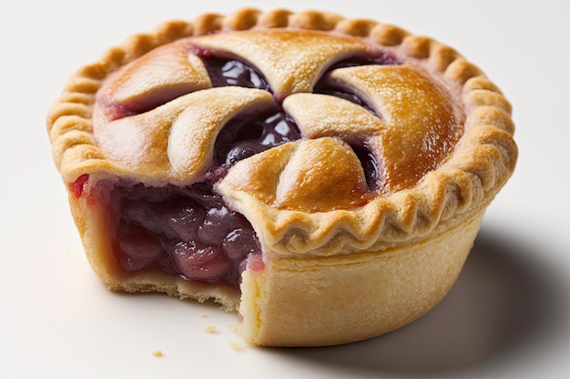 Mini torta di prugne fatta in casa con ripieno viola denso e succoso