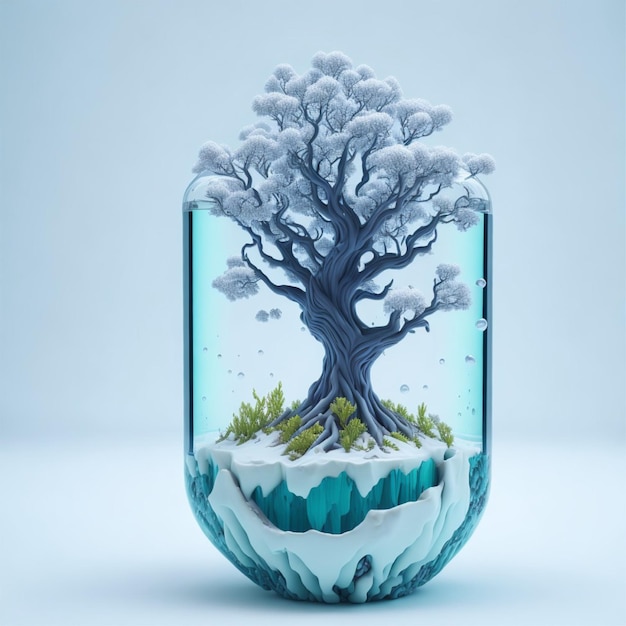 Miniatura bonsai futuristico albero mistico foto