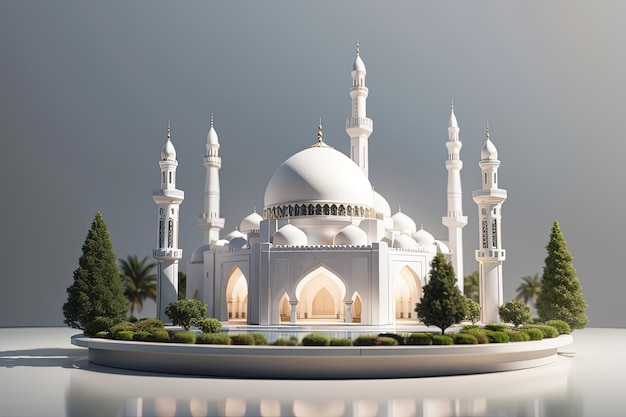 miniatura di moschea rendering 3d