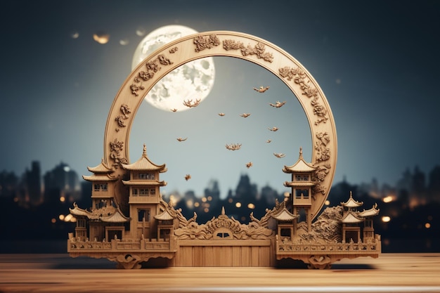 Miniatura in legno dell'architettura cinese 1