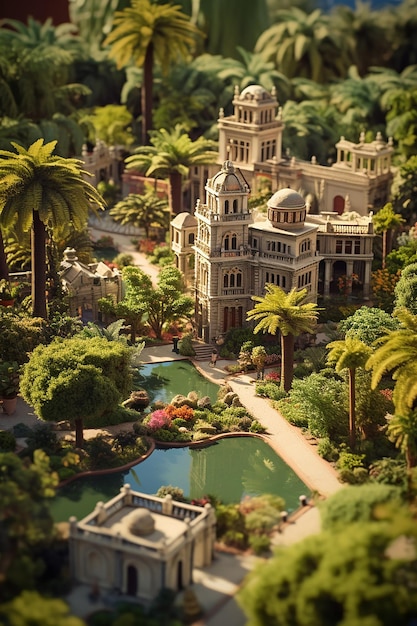 miniatura isometrica del jardin de la concepcin a malaga