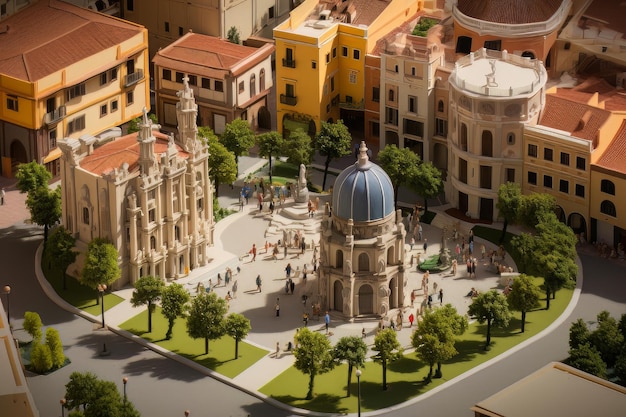 Miniatura isometrica di Plaza de la Merced a Malag