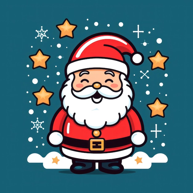 Minimal Christmas Santa Clipart Icon Vector Illustration AI generato