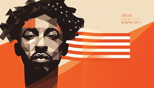Minimal design del poster del mese internazionale della storia nera
