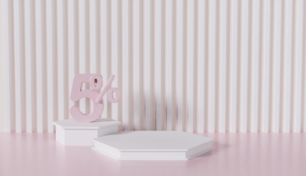 Minimal Display Podium Prodotto con il 5 per cento su sfondo rosa