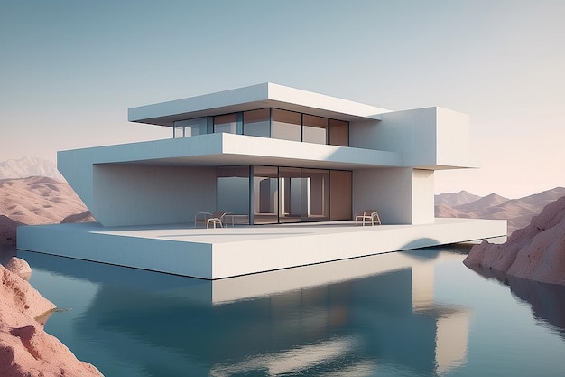 Minimal e surreale Architettura rendering 3d