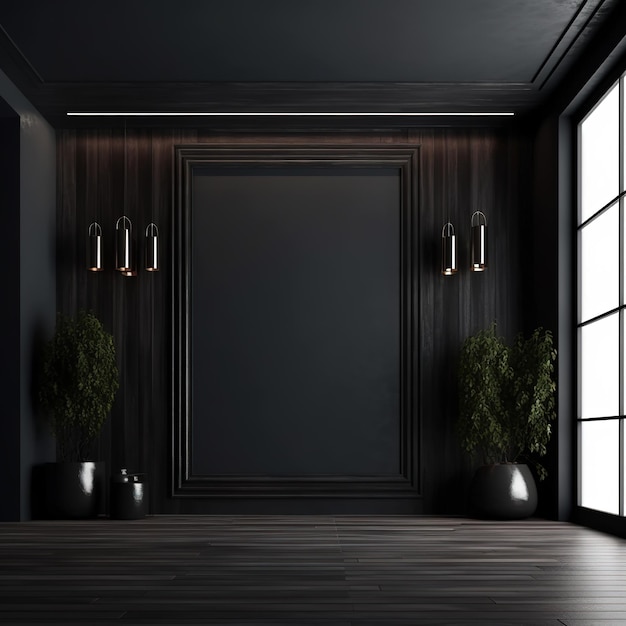 Minimal Interior Design interno in legno carbonizzato