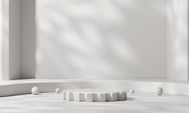 Minimal Modern White Podium Platform per il rendering 3D della vetrina del prodotto