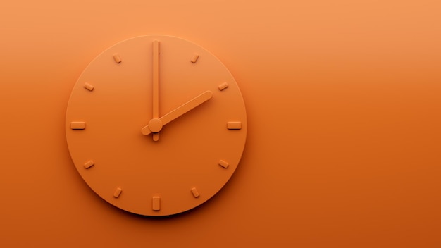 Minimal Orange orologio 0200 Due o39clock astratto Orologio da parete minimalista 1400 o 200 Illustrazione 3D