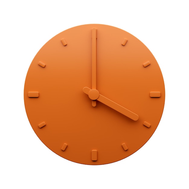 Minimal Orange orologio Quattro 4 o39clock astratto Orologio da parete minimalista 3d illustrazione