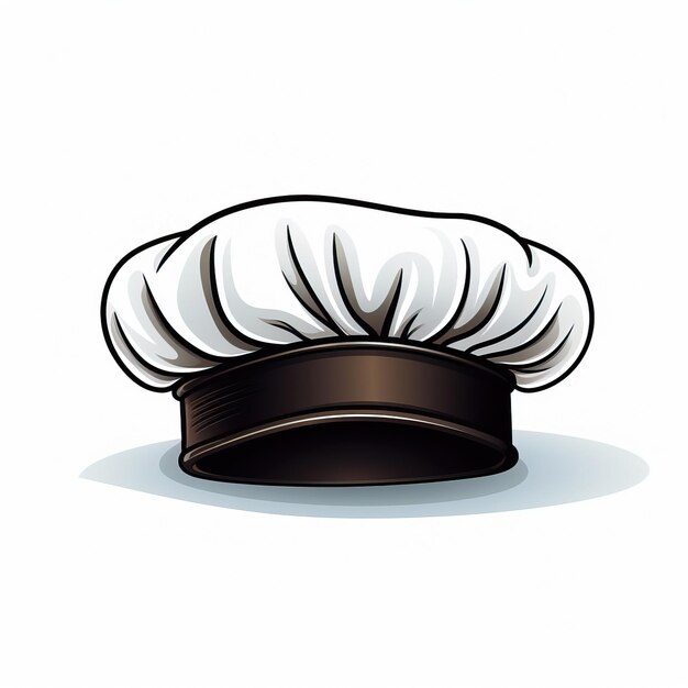 Minimal Vector Chef Hat Vector su sfondo bianco