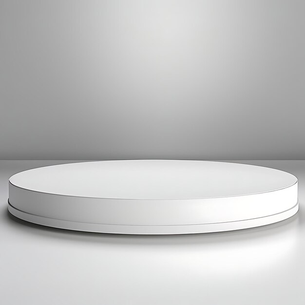 Minimal White Circle Podium Stage sullo sfondo bianco dello studio