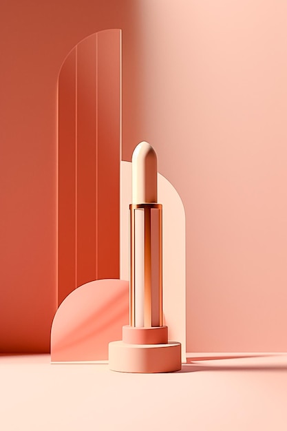 Minimale vetrina pastel vuoto modello di modelli per rossetto cosmetico Ai generato