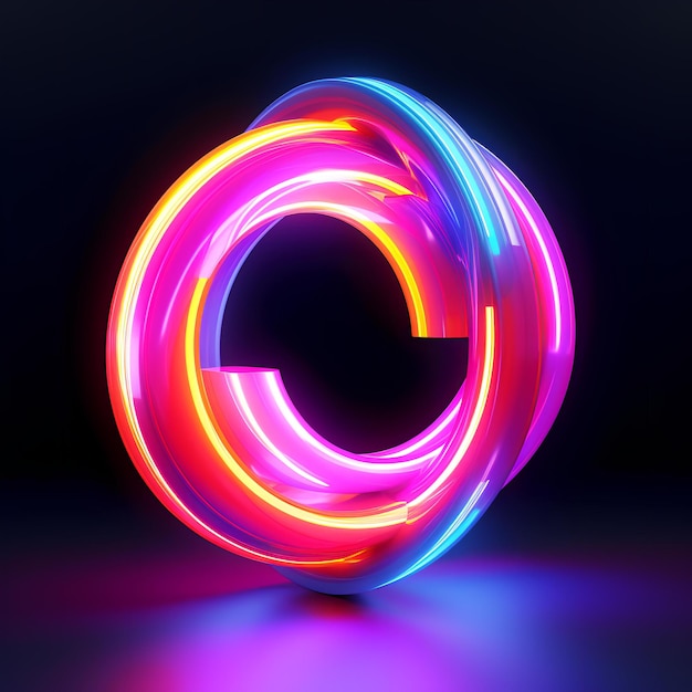 minimalismo iper realistico delle forme colorate al neon 8k