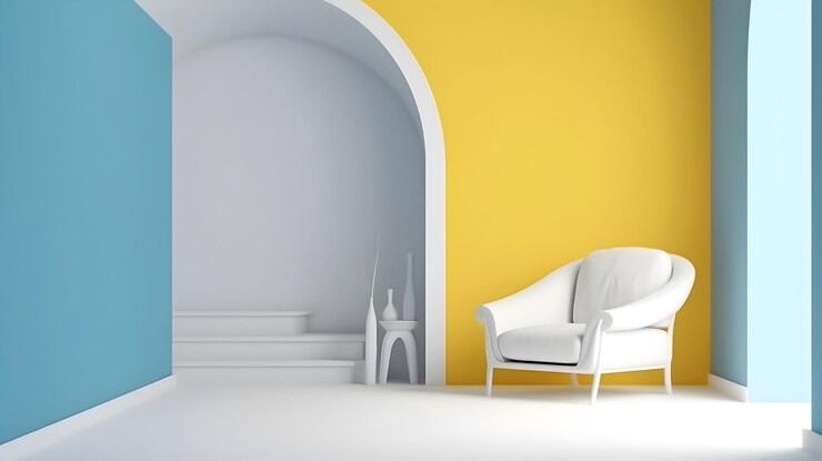 Minimalist Interior of modern interior desige 3D rendering generative ai