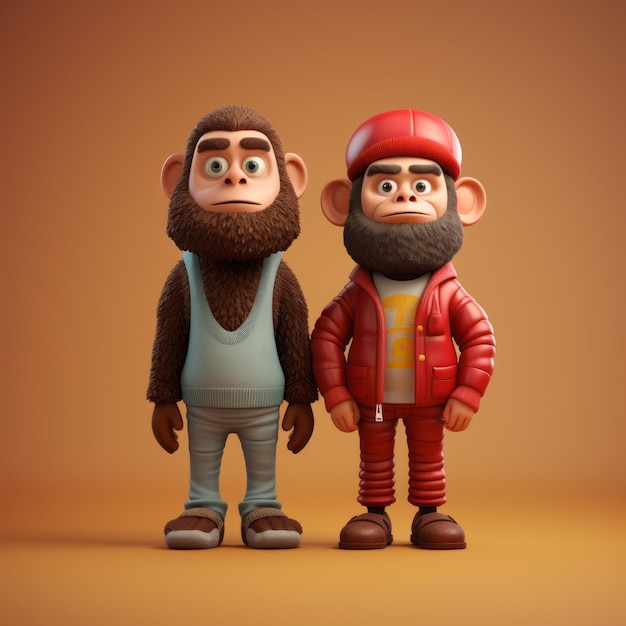 Minimalista 3D Character Design nello stile di Alex Petruk Ape