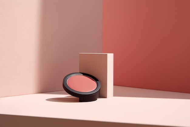 Minimalista blusher moderna fotografia di prodotti cosmetici AI generativa