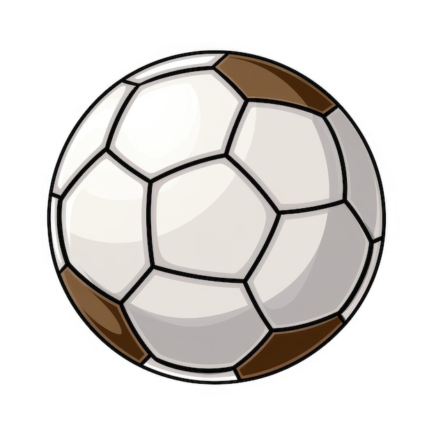 Minimalista calcio Clip Art stile cartone animato con un contorno spesso su uno sfondo bianco