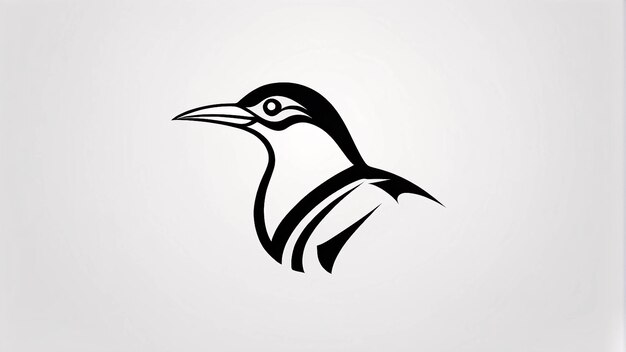 Minimalista elegante e semplice illustrazione dell'uccello Idea di progettazione del logo