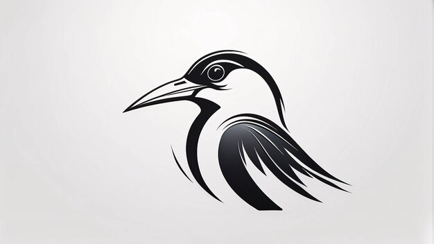 Minimalista elegante e semplice illustrazione dell'uccello Idea di progettazione del logo