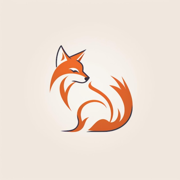 Minimalista Fox Logo Design con silhouette giocose