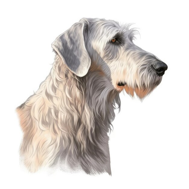 Minimalista Irish Wolfhound pittura ad acquerello su morbido sfondo pastello