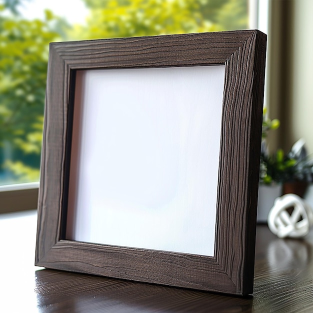 Minimalista moderno Black Frame design su pulito vuoto sfondo bianco presentazione per vetrina