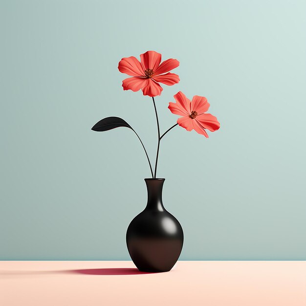 Minimalista natura morta fiore singolo in un vaso