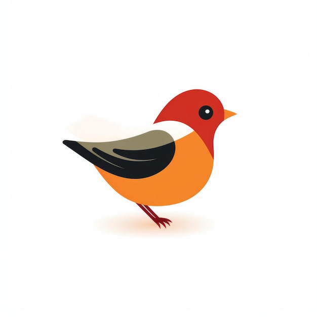 Minimalista Red Robin Logo Design su sfondo bianco