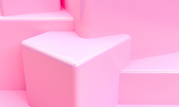 Minimalista rosa astratto geometrico, rendering 3D.