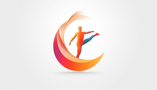 Minimo logo 3d fitness creativo sfondo bianco 8K altissima qualità