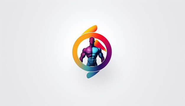 Minimo logo 3d fitness creativo sfondo bianco 8K altissima qualità