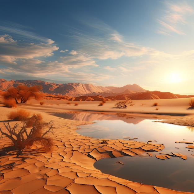 Miraggio del deserto miraggio della natura foto di sfondo
