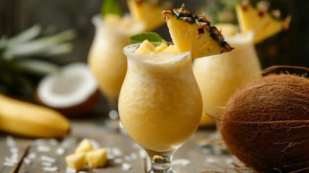 miscela di cocktail di ananas tropicale IA generativa