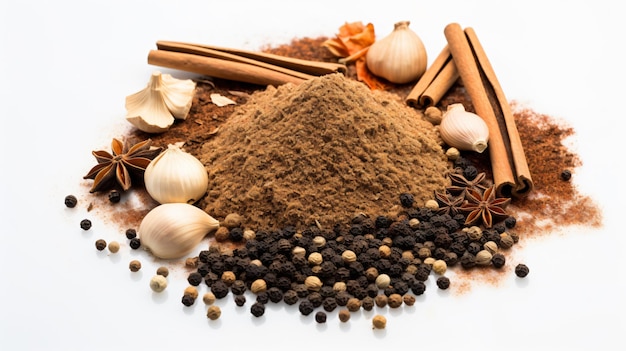 Miscela di spezie tritate garam masala mescola polvere di coriandolo pepe nero