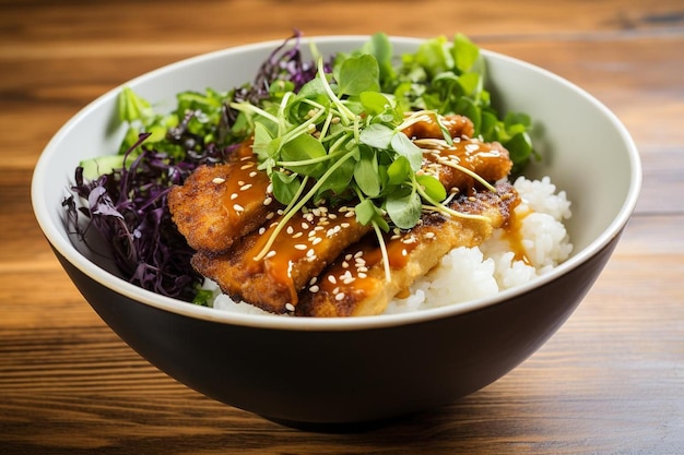 Miso Tofu Tempura Bowl di soia