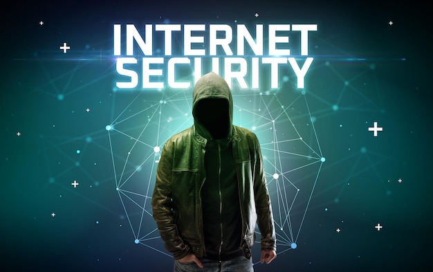 Misterioso concetto di attacco online degli hacker