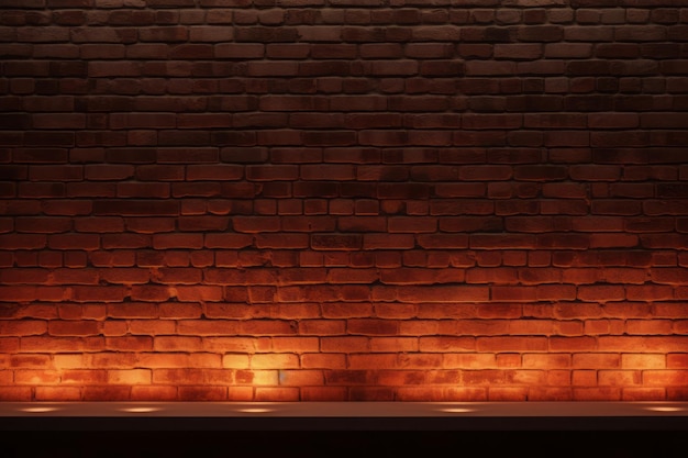 Misterioso muro di mattoni con doppia luce incorniciata da luce soffusa Generative AI