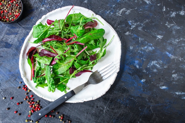 Mix di foglie di insalata sane