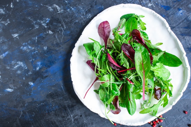 Mix di foglie di insalata sane