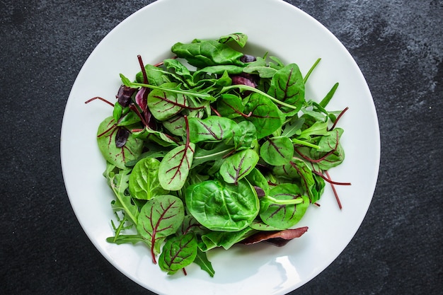 Mix di foglie di insalata sane