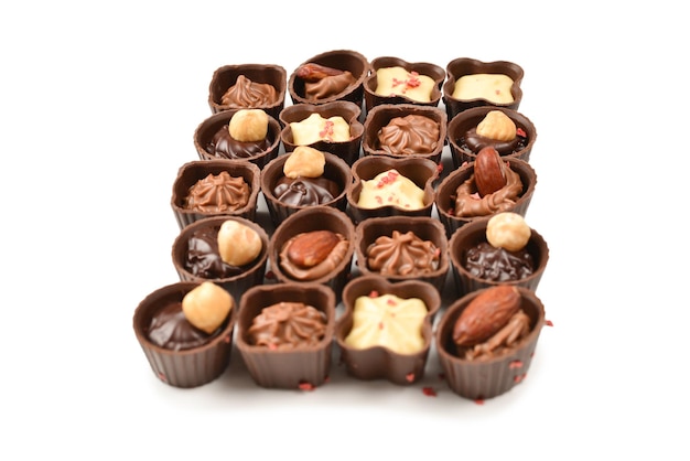 Mix di gustosa collezione di caramelle al cioccolato